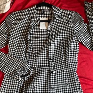 Gingham Button Down Dress NWT
